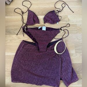 Oseree Bikini set with cover up skirt